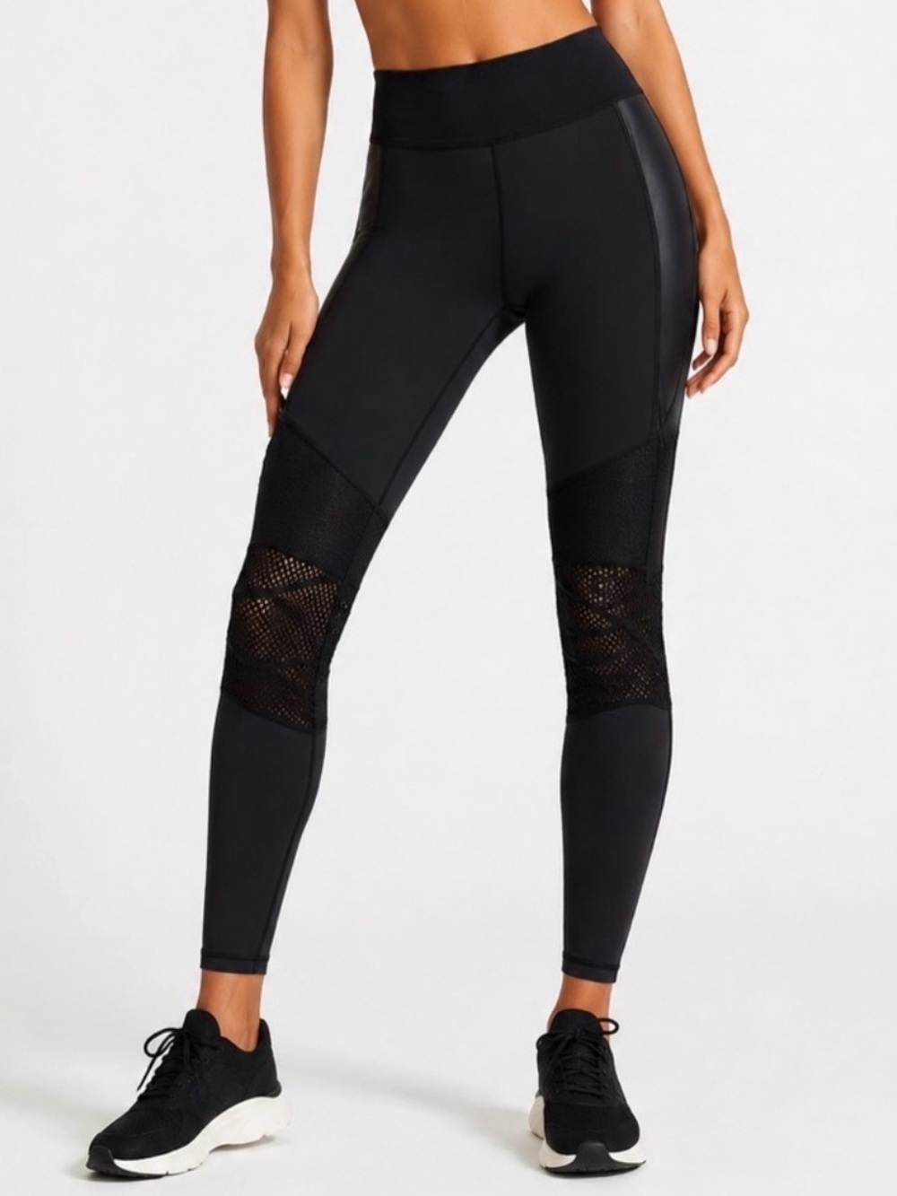 Alala Black Moto Mesh High Rise Leggings Size M Athletic Luxe Activewear